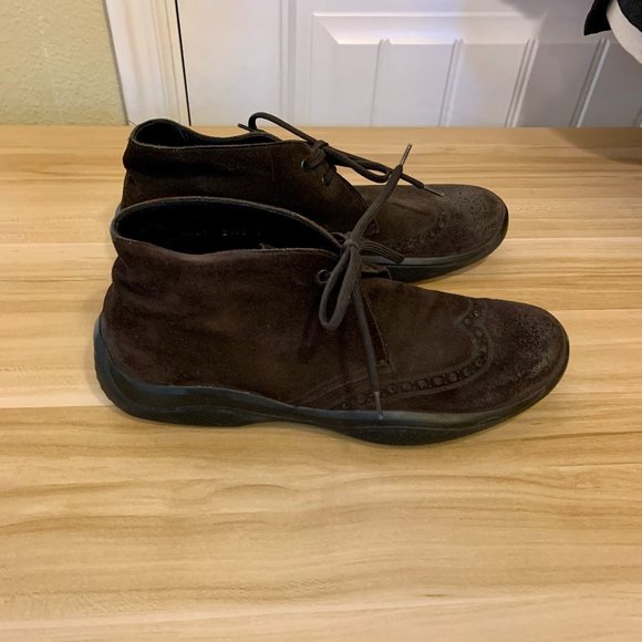 Prada Other - PRADA Brown Suede Leather Sneaker Boots SIze 9